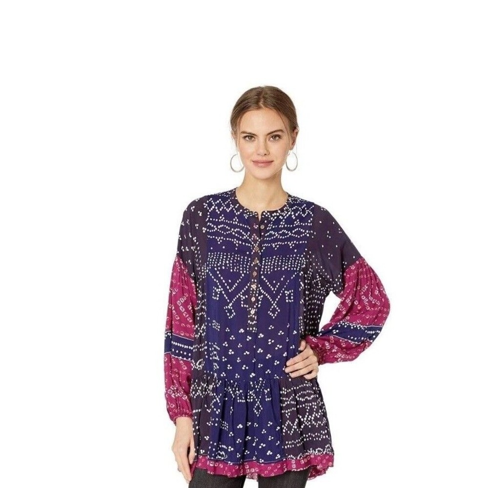 Free People Shibori Tunic Dress Top Womens Small Pre Loved